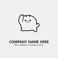 Cat illustration black and white for logo company vector image