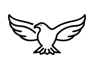 Obraz premium A stylized, black line drawing of a falcon in flight.