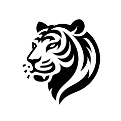 Black & White Tiger Head Silhouette: Bold Design, Strong Symbolism