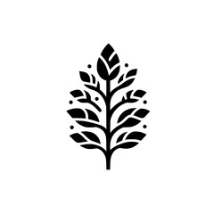 Elegant Black and White Plant Logo - Minimalist Design