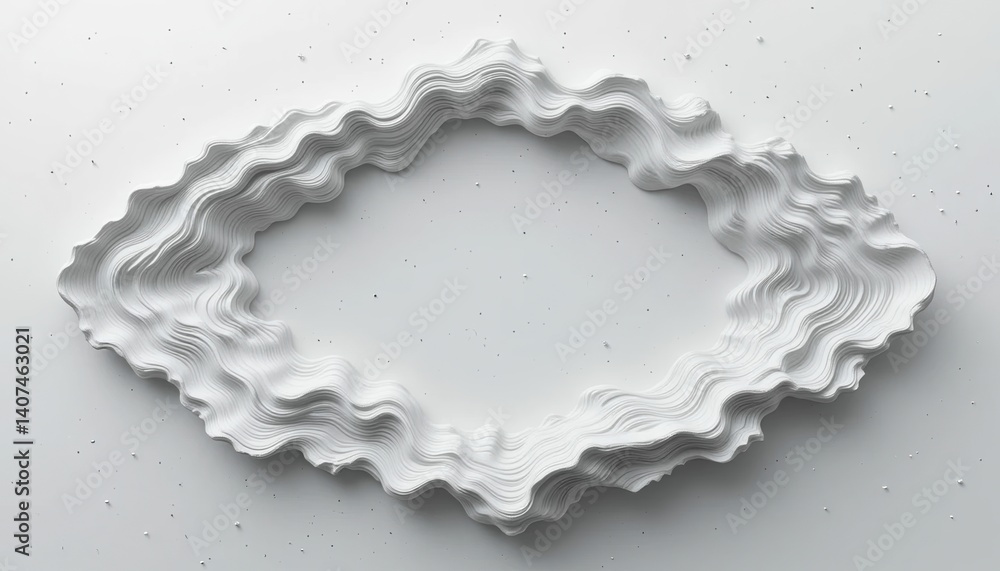 Poster creative textured white frame design modern art studio 3d render minimalist environment abstract vie