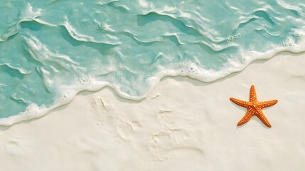 Gentle ocean waves lapping on a pristine sandy shore.