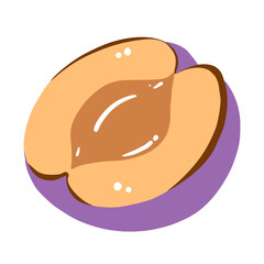 A plum hand drawn clean colorful illustration  
perfect for summer fruit designs, market, dessert gifts, greeting cards, print, textile