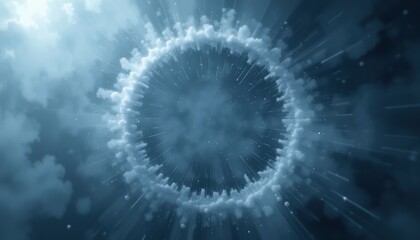 Dynamic abstract blue particle wave motion digital space motion graphics futuristic environment close-up view visual concept for creative design