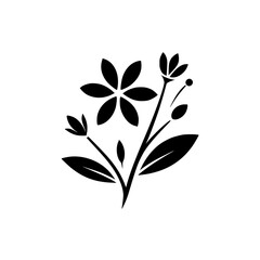 Minimalist Floral Vector: Black & White Botanical Illustration