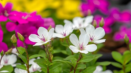 Vibrant Display of Colorful Flowers in a Lush Garden Setting During Springtime