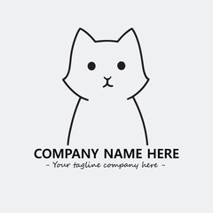 Obraz premium Cat illustration black and white for logo company vector image