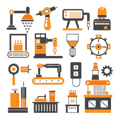 Industry Automation Factory Technology Machine Robotic vector illustration