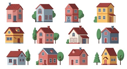 Vector illustration of houses real estate property architecture design