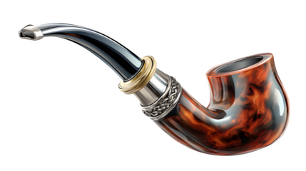Tobacco smoking pipe illustrated in a classic style on a transparent background --ar 16:9 --v 7.0
