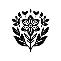 Elegant Black & White Floral Design: Scandinavian, Vector, Minimalist