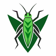 Vector art illustration of a locust