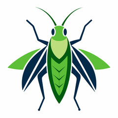 Vector art illustration of a locust