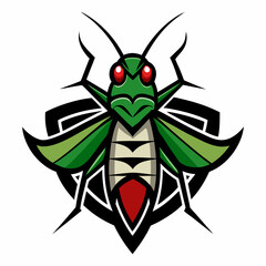 Vector art illustration of a locust