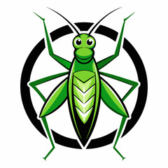Vector art illustration of a locust