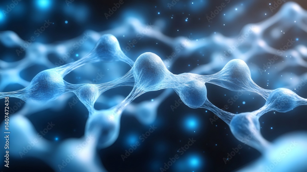 Poster network of neurons transmitting signals in the brain