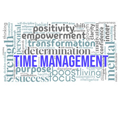 Clean and motivating word cloud centered on 