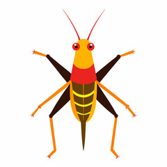 Vector art illustration of a locust