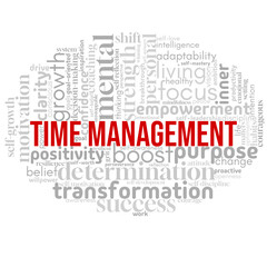 Clean and motivating word cloud centered on 