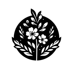 Elegant Black and White Floral Silhouette Design