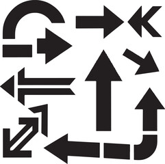  arrow set design silhouette victor isolated on the white background.