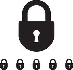  set of lock design silhouette victor isolated on the white background.