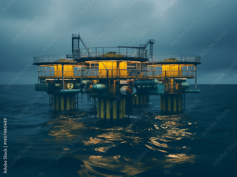 Poster tidal power platform harvests current efficiently, producing energy that supports a steady grid