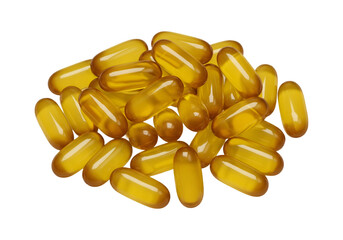 Fototapeta premium Realistic Vitamin D Softgel Capsules 