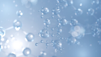 mesembrenone molecular structure 3d, antidepressants structural chemical formula view from a microscope