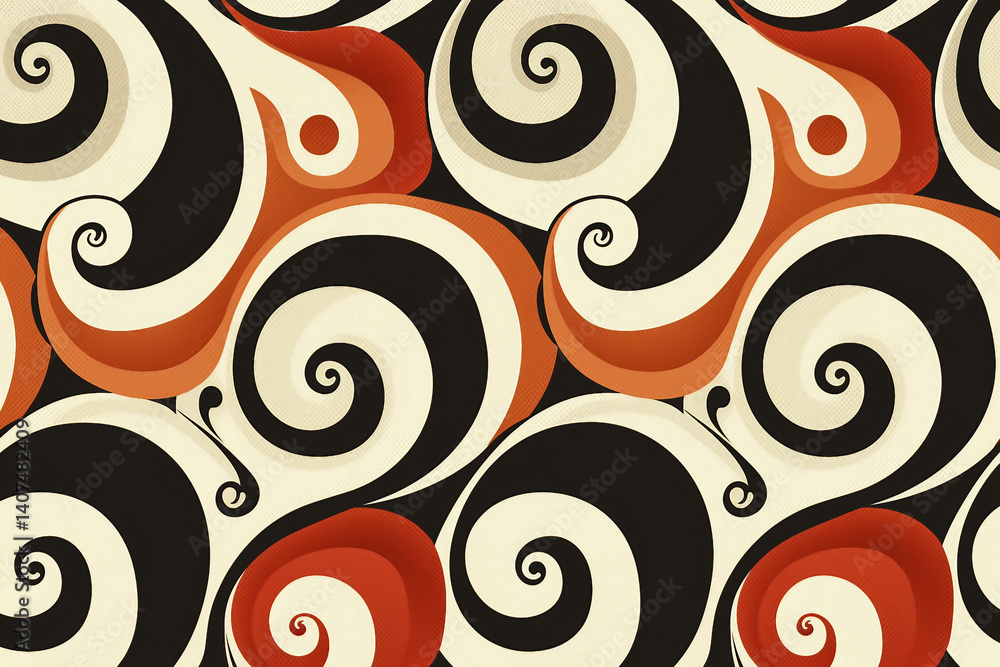 Poster retro generative ai artwork featuring beautiful geometric patterns in warm tones for creative graphi