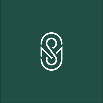 SMJ Monogram logo concept with Green background