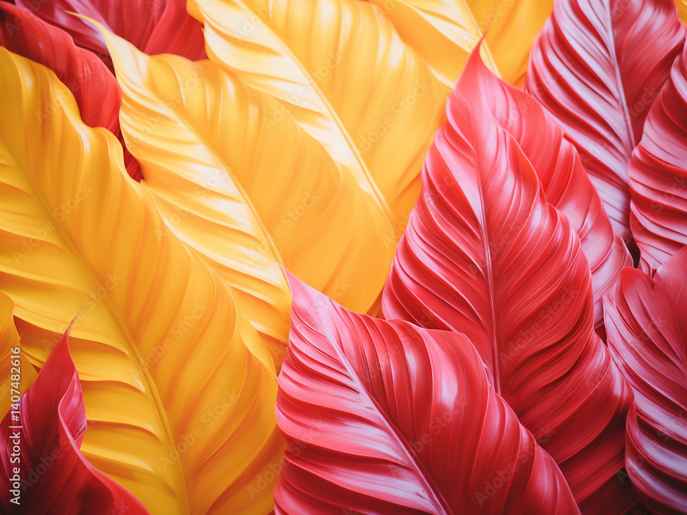 Poster tropical punch with vibrant pink to yellow wavy patterns creating a colorful display