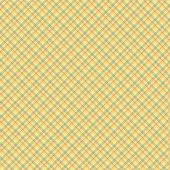 Yellow plaid gingham, scottish tartan texture, grid graph paper with rhombus squares pattern, picnic napkin and curtain tablecloth, vector seamless geometric checkered fabric