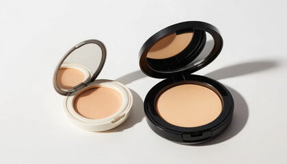 Compact powder makeup in two different cases