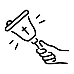 A line style icon of a church bell