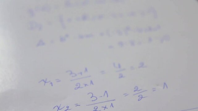 mathematical demonstration on a white paper