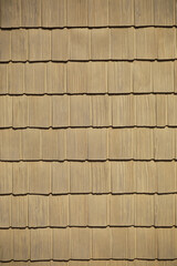 Detailed Close-Up of Wooden Roof Shingles Pattern for Architecture and Construction Projects
