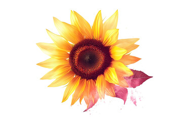 Obraz premium Isolated beautiful sunflower on white background with clipping path