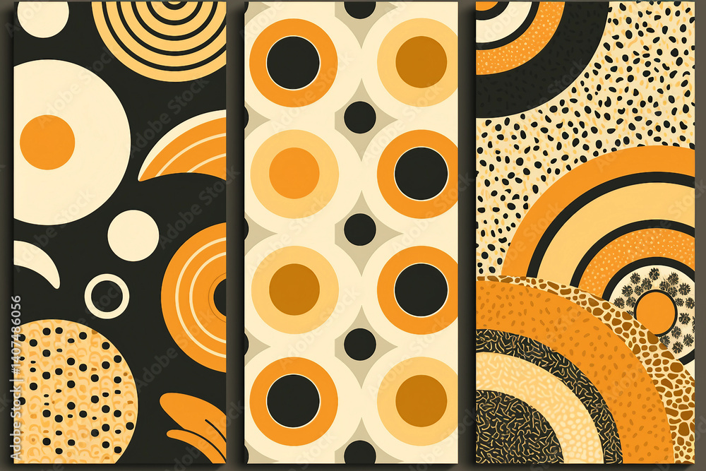 Poster vibrant generative ai retro artwork with colorful wavy patterns for creative and ornamental design
