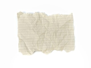 Abstrack crumpled blank paper isolated on white background