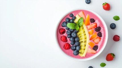 a smoothie bowl nutrition guide, aesthetic food layout, pastel vector, isolated on white background