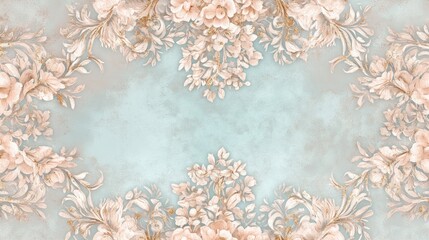 Elegant Floral Arrangement with Soft Colors and Gold Accents Background