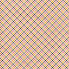 Pink plaid gingham, scottish tartan texture, grid graph paper with rhombus squares pattern, picnic napkin and curtain tablecloth, vector seamless geometric checkered fabric
