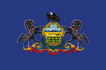 Flag of Pennsylvania, Pennsylvania Flag, USA state Pennsylvania Flag vector Illustration, USA,