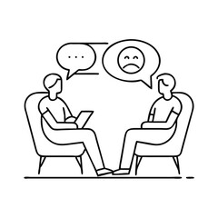 Patient consultation icon for therapists, focusing on emotional support and mental health
