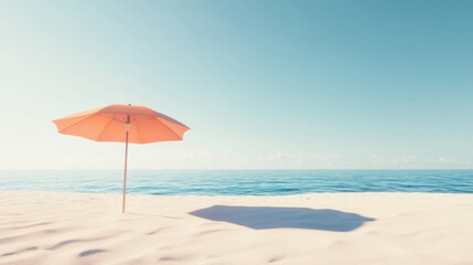 Beach umbrella, sunny ocean, summer, travel