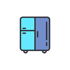 Fridge colored icons, minimalist vector illustration ,simple transparent graphic element .Isolated on white background