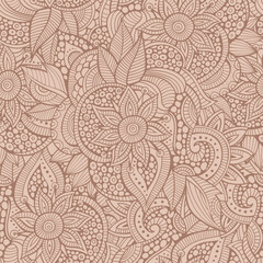 Fototapeta premium Abstract ornamental seamless pattern. Vintage Mocha Mousse background.