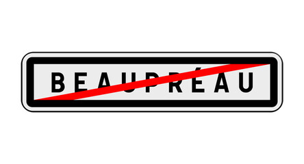 Panneau de sortie de Beaupréau, Maine-et-Loire, Pays de la Loire