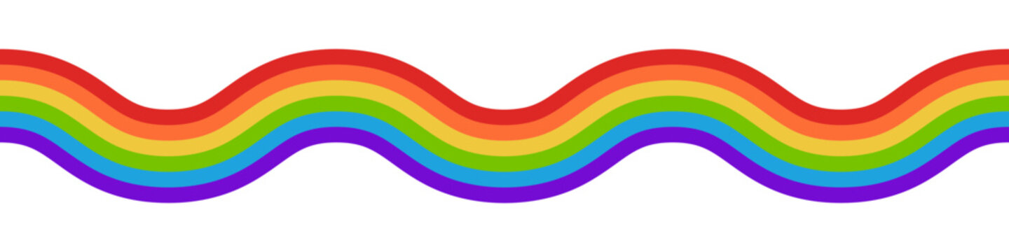 Pride flag waving ribbon LGBTQ rainbow background. Pride month celebration banner background with waving LGBT Pride flag. Vector illustration.